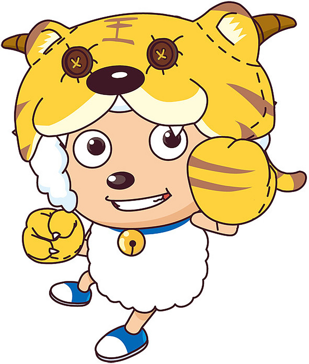 画出圆形作为喜羊羊的头部,要保证线条流畅自然.