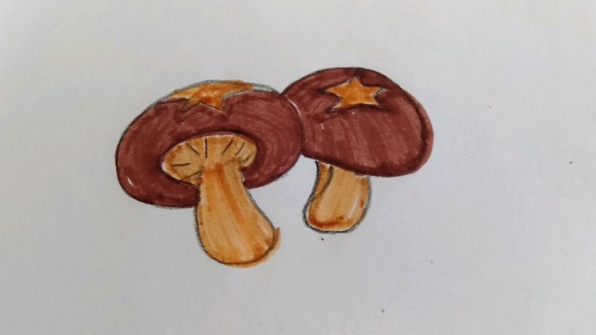香菇很好吃 画起来也容易 儿童简笔画教程 小朋友画食材