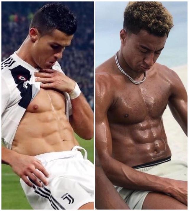 林加德不服c罗撩衣来战?谁的8块腹肌更强?球迷:白斩鸡抓紧穿衣