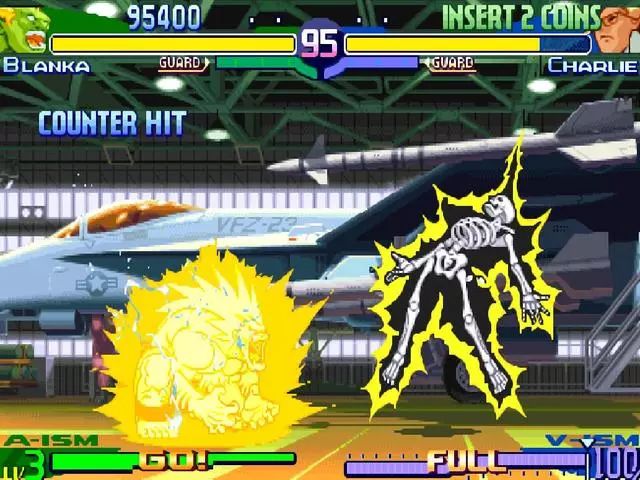 经典街机《街头霸王》青狼电击特效,资深玩家可以看骨骼识人