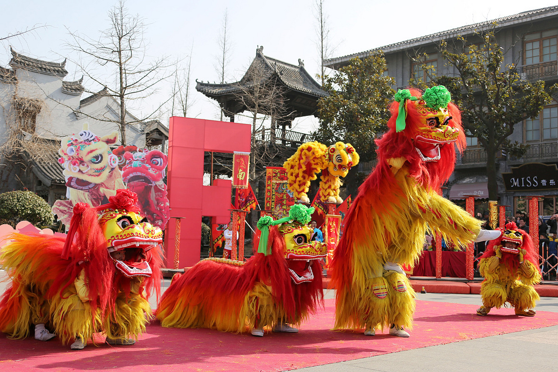 广西春节舞狮图片