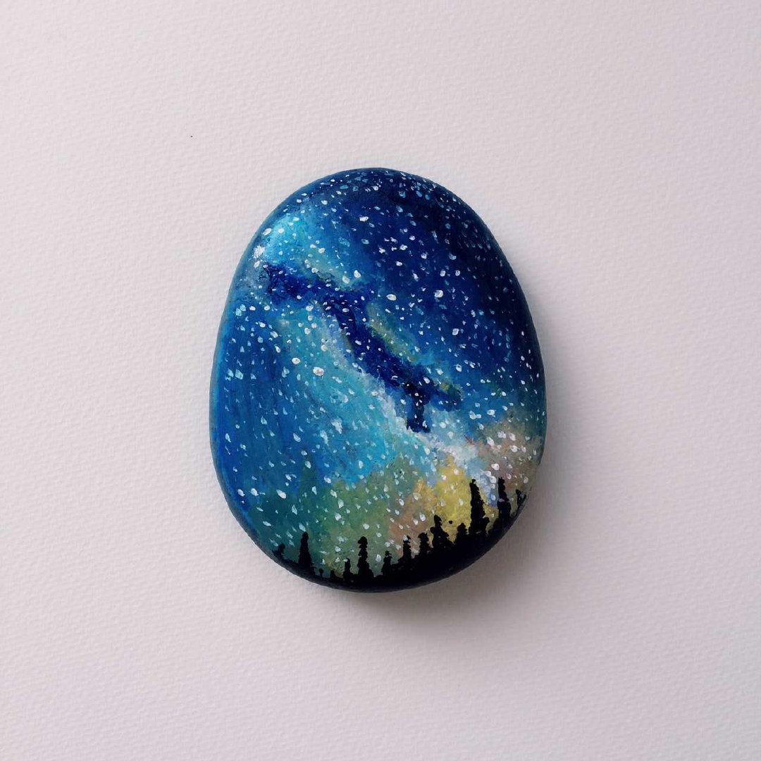 创意石头丙烯画分享!