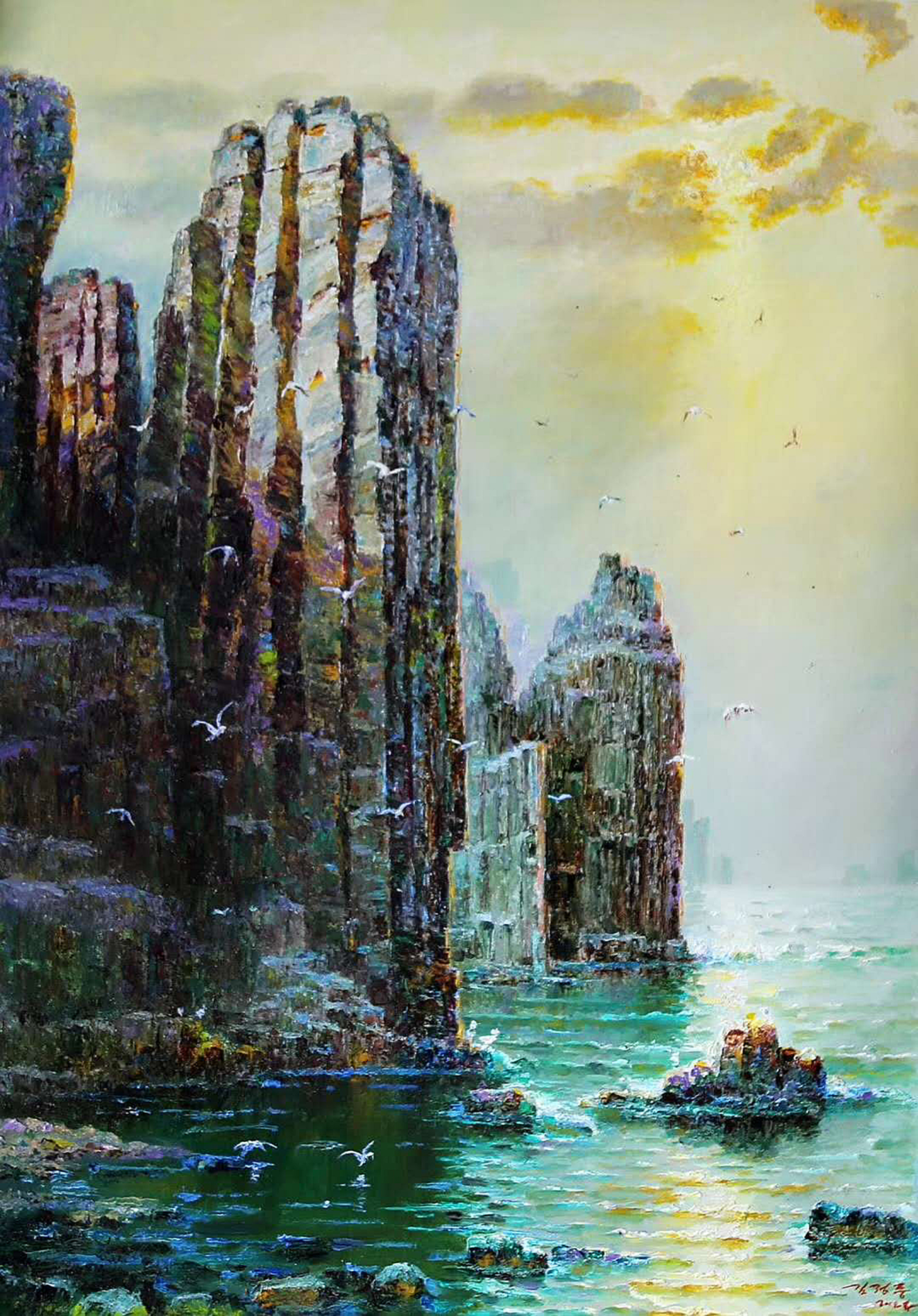 油画海景,尺寸56*42,作者:申正男