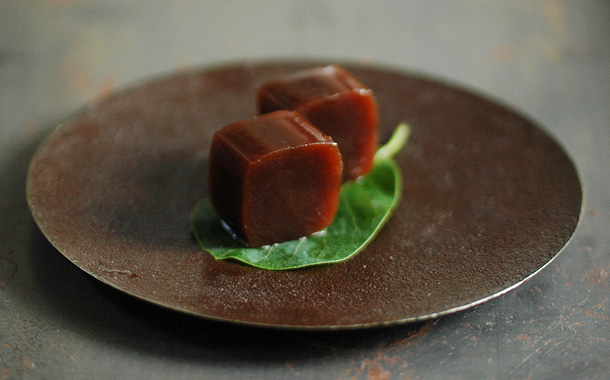 日式传统点心羊羹糕,孩子最爱吃栗羊羹了,香甜软绵,入口即化!