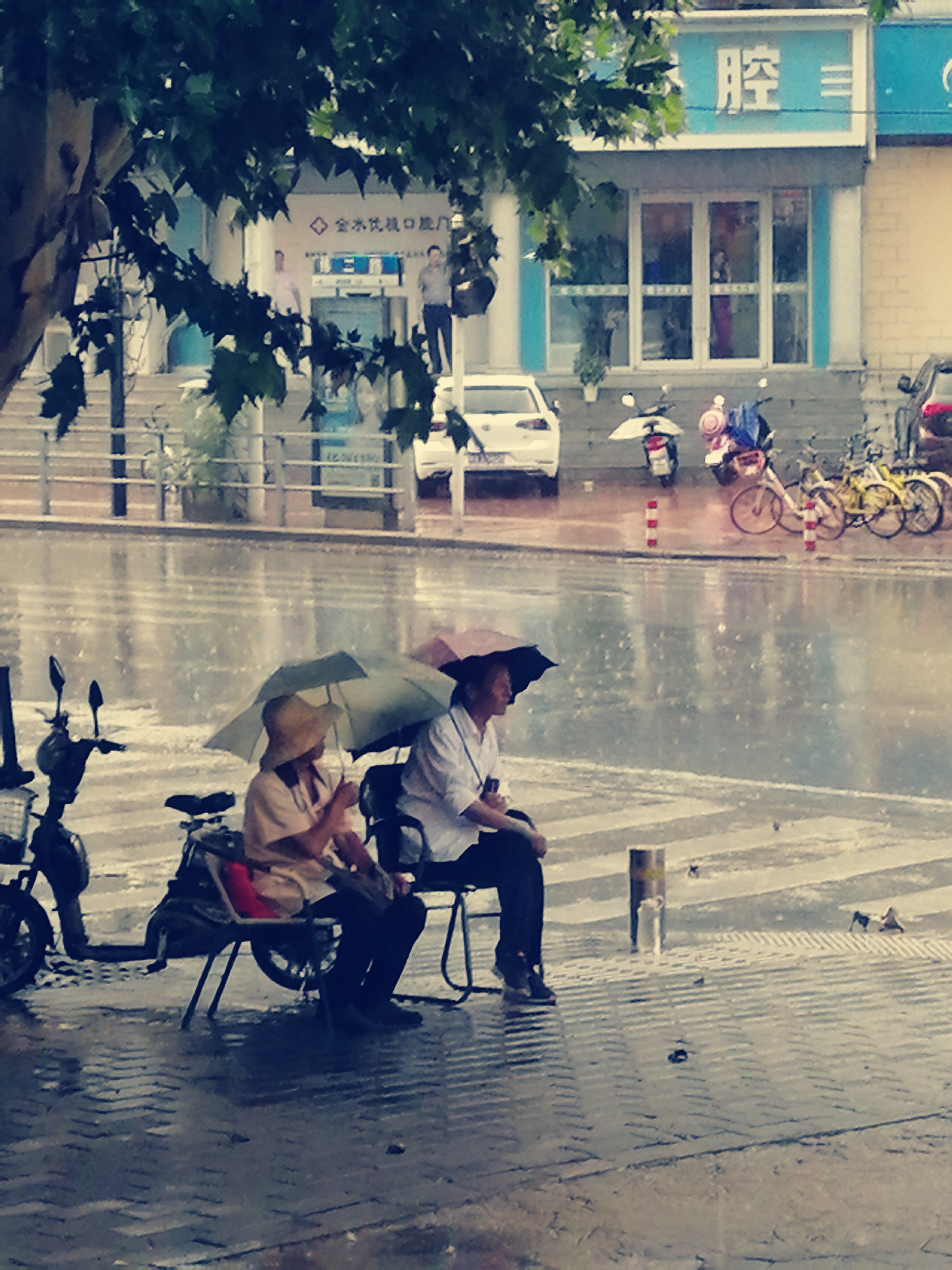 雨中牵手的图片图片