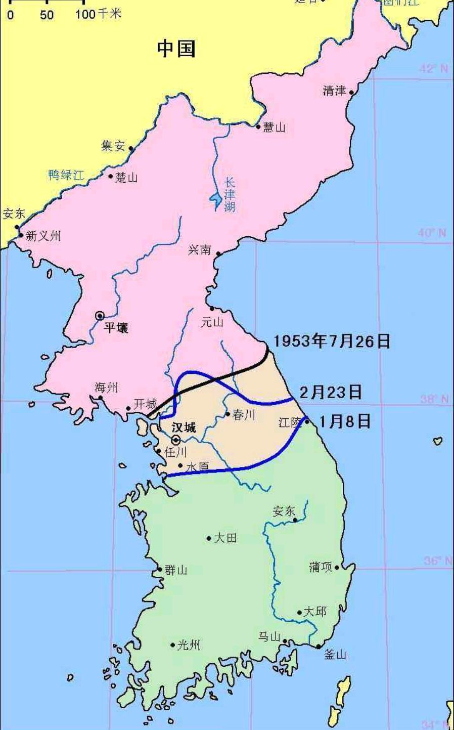 抗美援朝时朝鲜地图图片