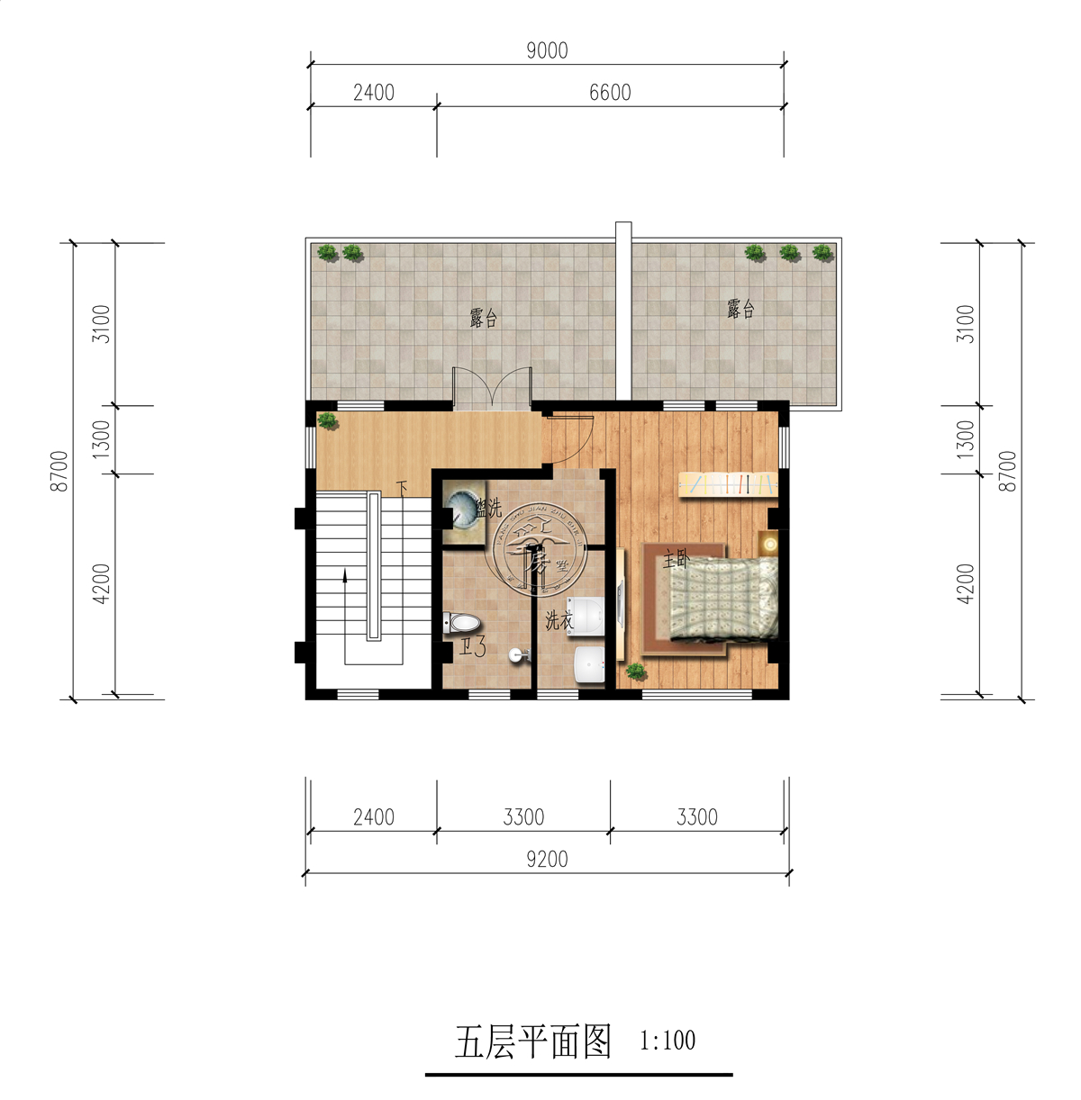 四层平面设计图:卧室套房
