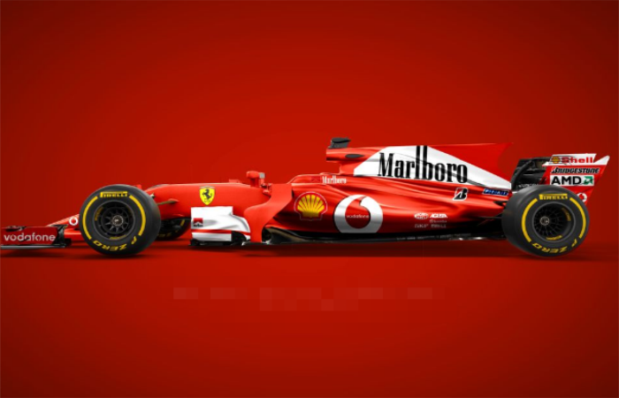 法拉利赛车方程式赛车的外观看上去十分霸气,这种流线型的车身契合