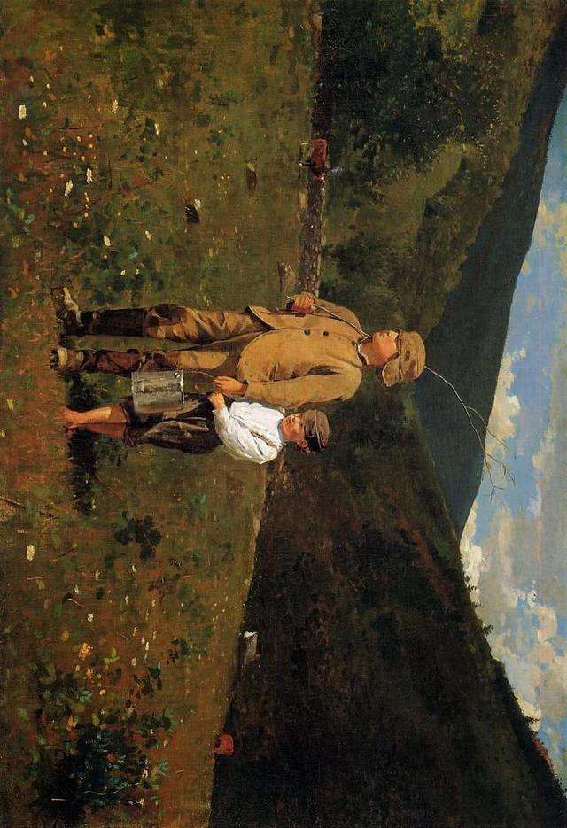 温斯洛霍默早期作品:清晨,我站在高高的山岗