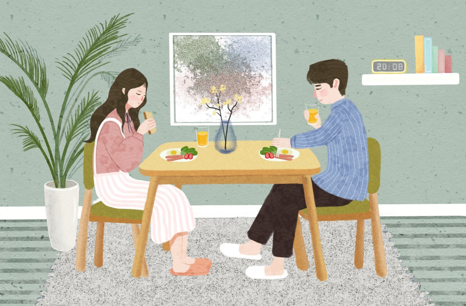 夫妻和,家温馨;家庭和,万事兴
