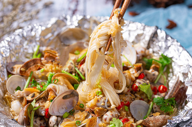 锡纸花甲粉,在家也能做,简单易做,干净卫生,味道鲜美又过瘾