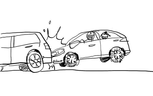 交通事故卡通简笔画图片