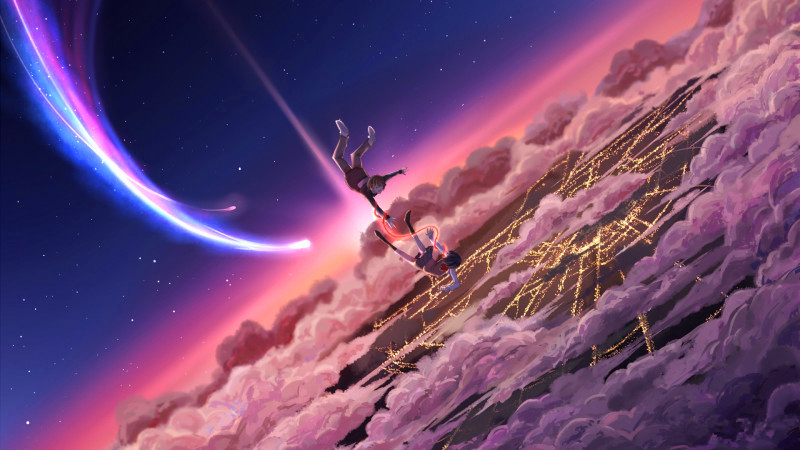 动漫图片分享:星空下的流星雨!