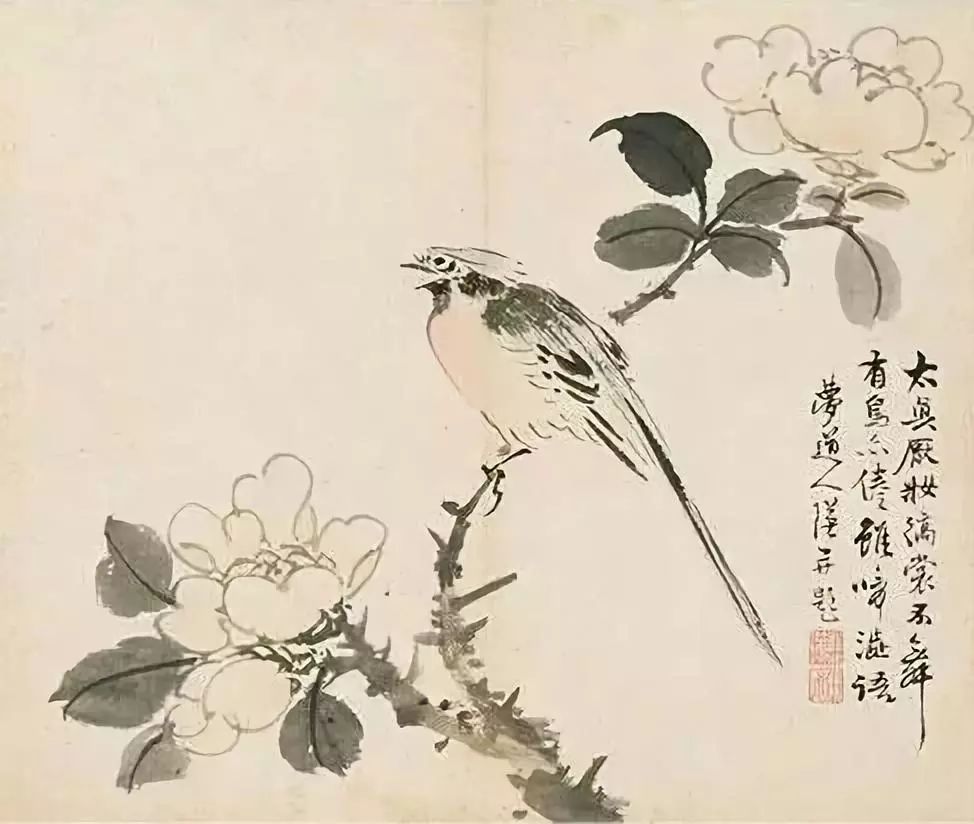 「国画」蓝瑛 明《花鸟图册八开》欣赏