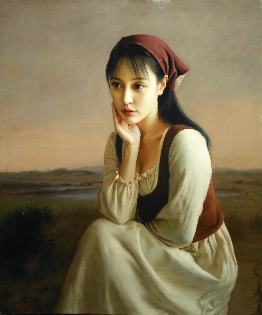 80后画家与冷军对比,同样是画妻子,他的妻子却更美!