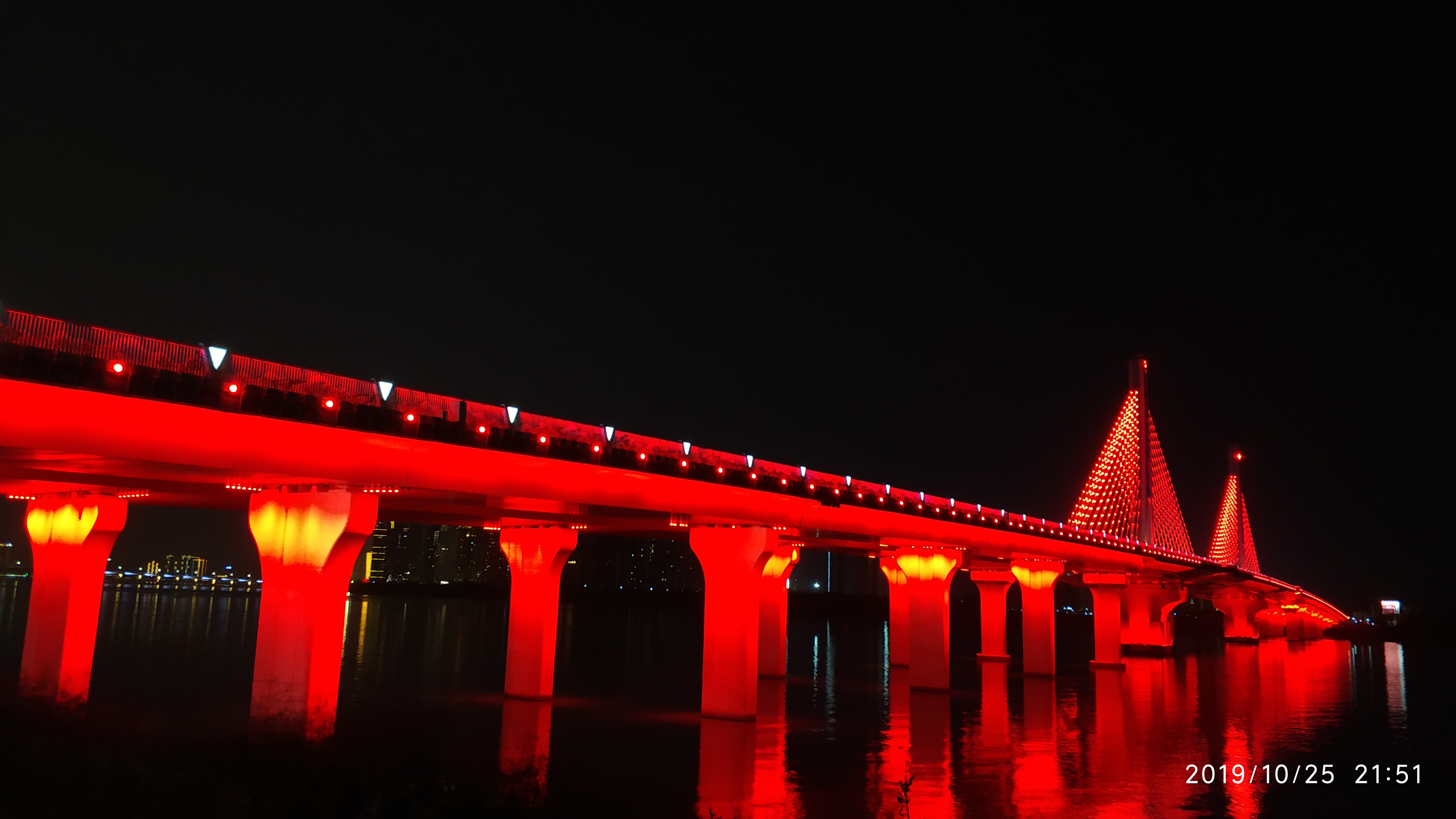 广东清远网红桥,清远四桥,洲心大桥,会变色的大桥
