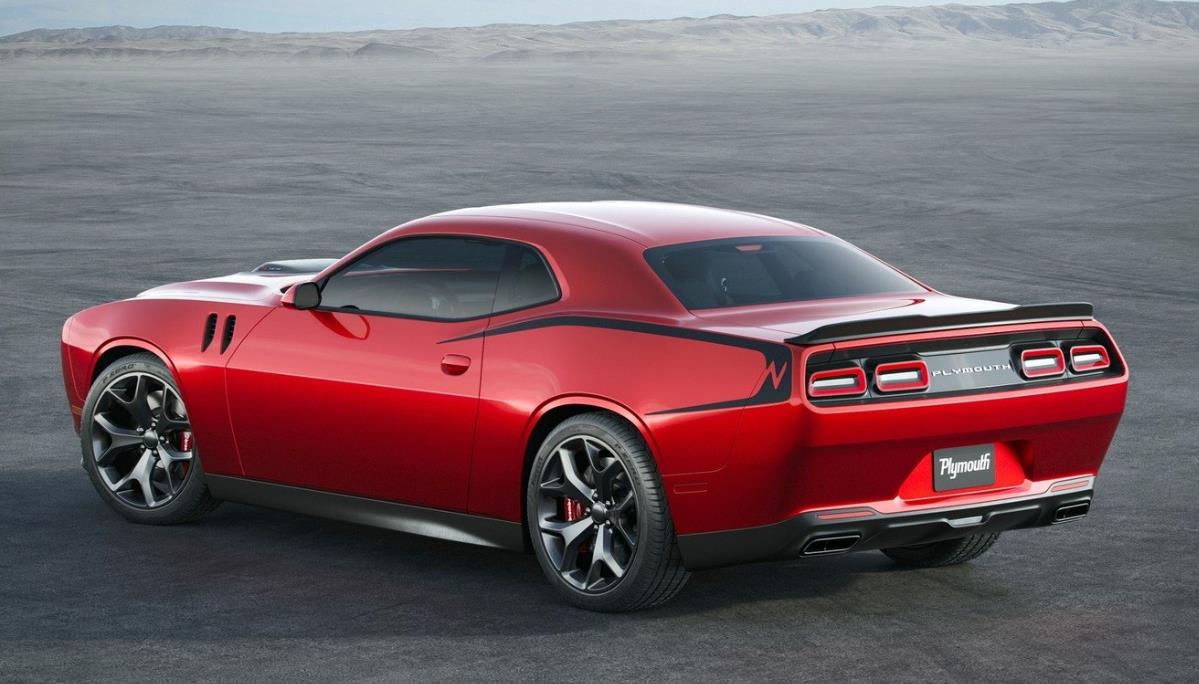 普利茅斯现代车型 引擎盖铲与1970年建造的第三代barracuda相同