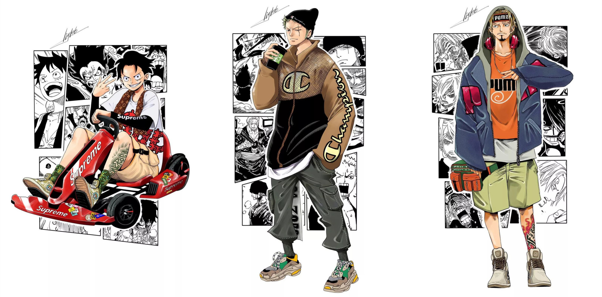 当海贼王人物换上潮服,两大女神"腿玩年",甚平像"黑帮老大"