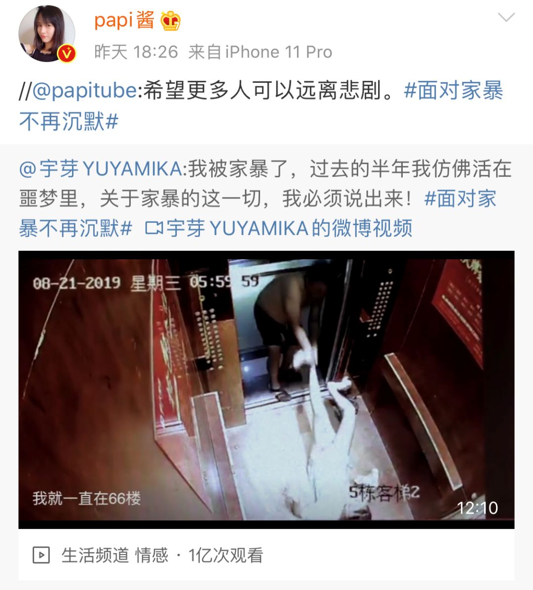 网红博主被家暴 老板papi酱及公司表态