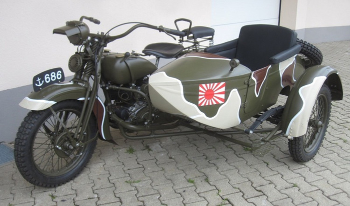 1937-1945抗战时期:侵华日军使用的摩托车,它名字叫"陆王"!