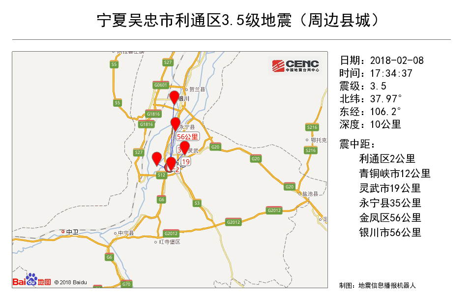 刚刚,宁夏吴忠发生3.5级地震 银川市区震感明显