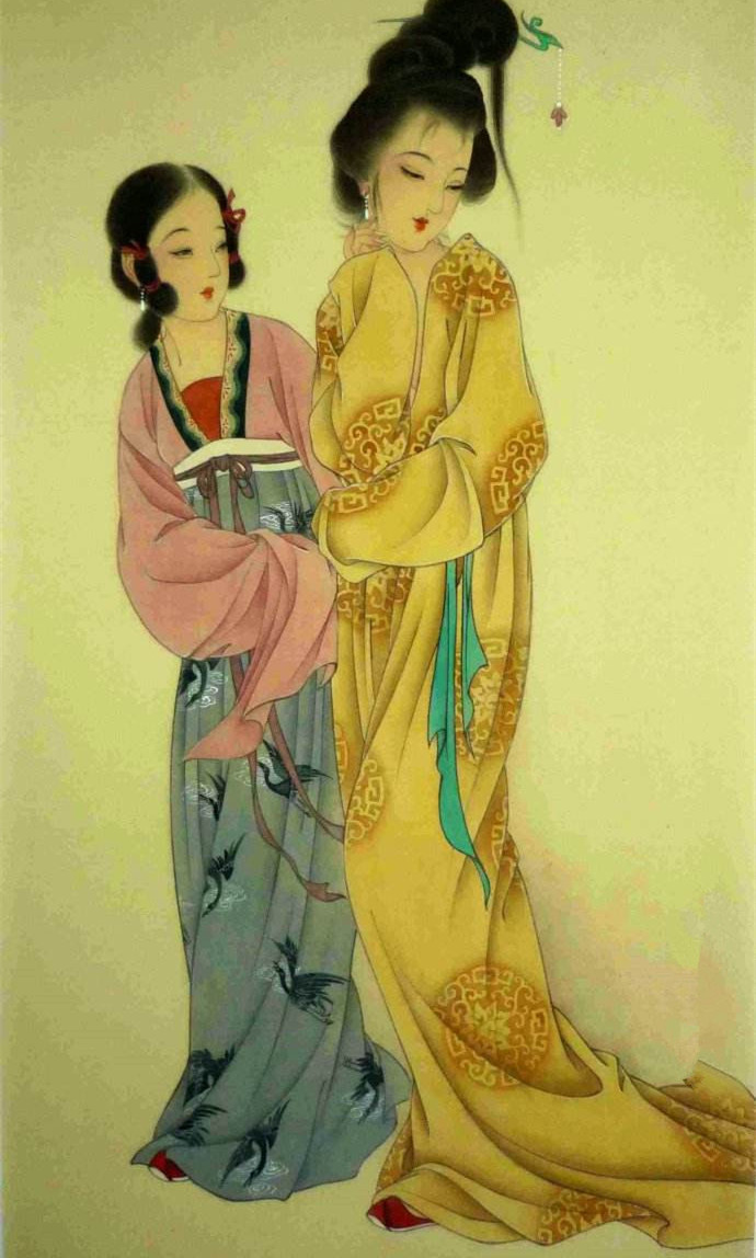 工笔画中的四大美人:昭君婉约,貂蝉坚韧,玉环慵懒,西施风韵