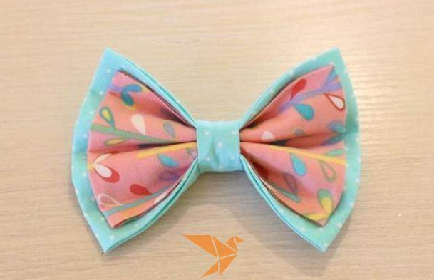 简单布艺手工制作领结教程图解,花布做的彩色领结,很少女又漂亮