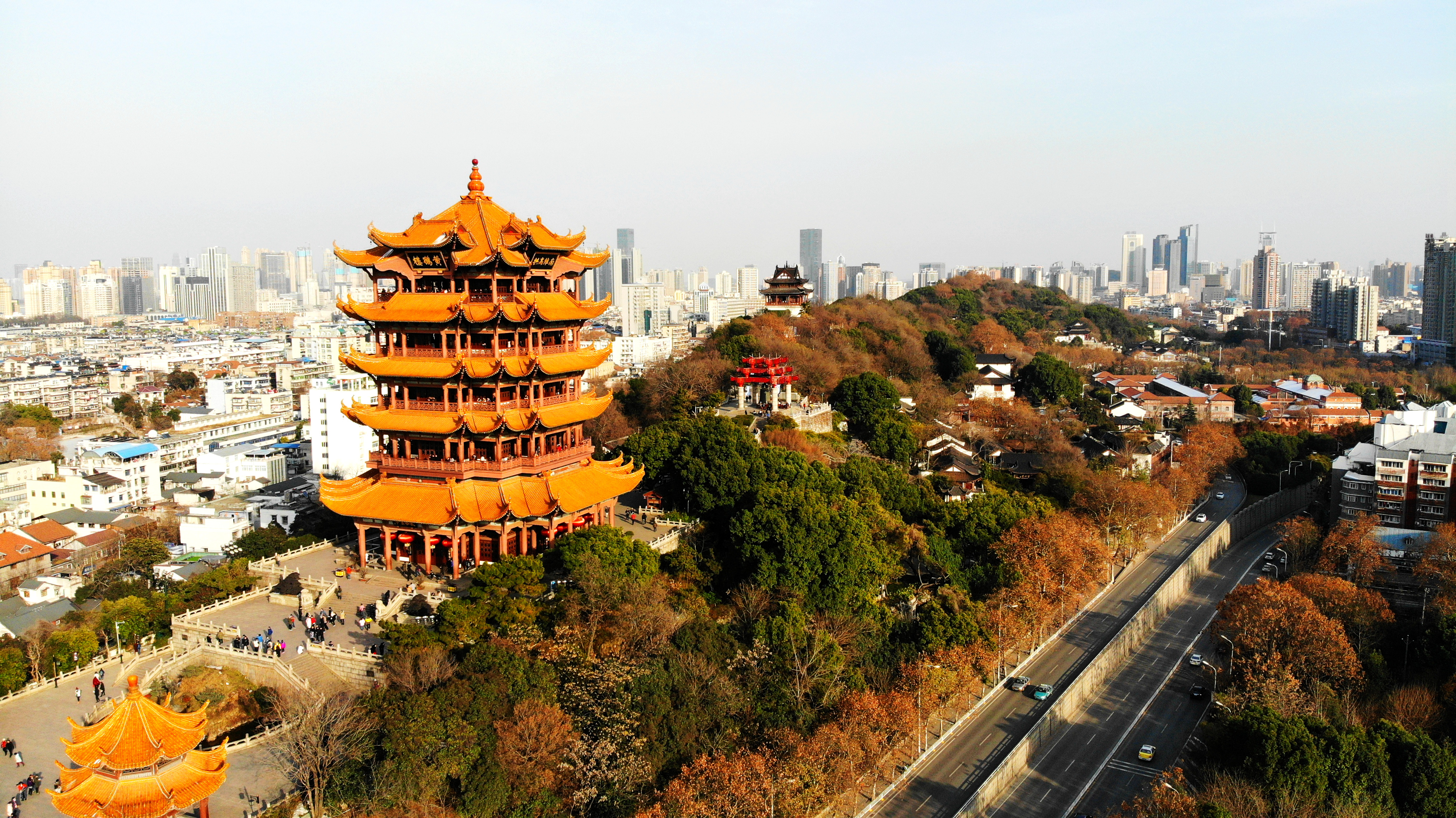 mavicair武汉首飞看长江大桥,晴川阁,黄鹤楼,武昌起义纪念馆