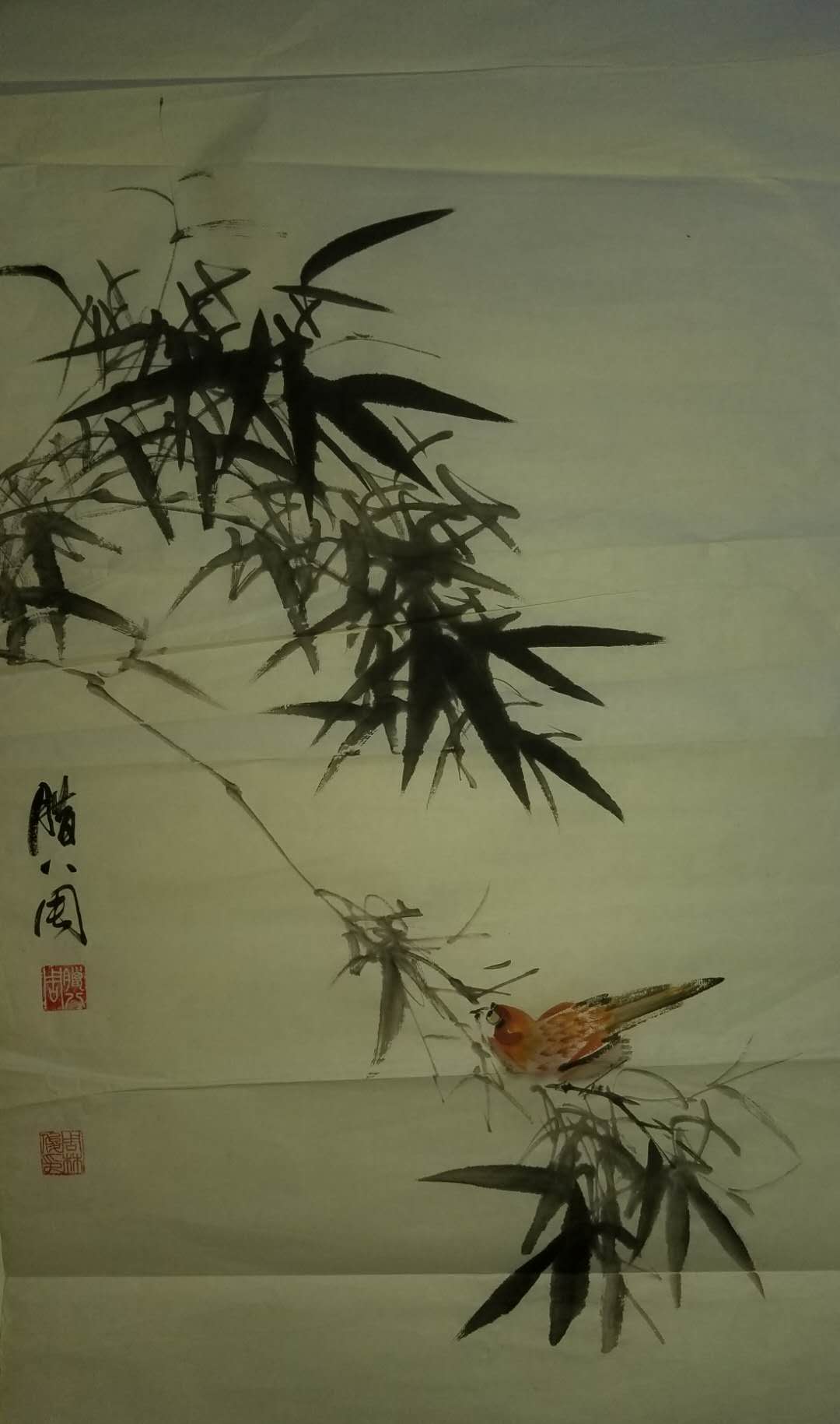 知名画家腊八周(周林俊)创作竹子