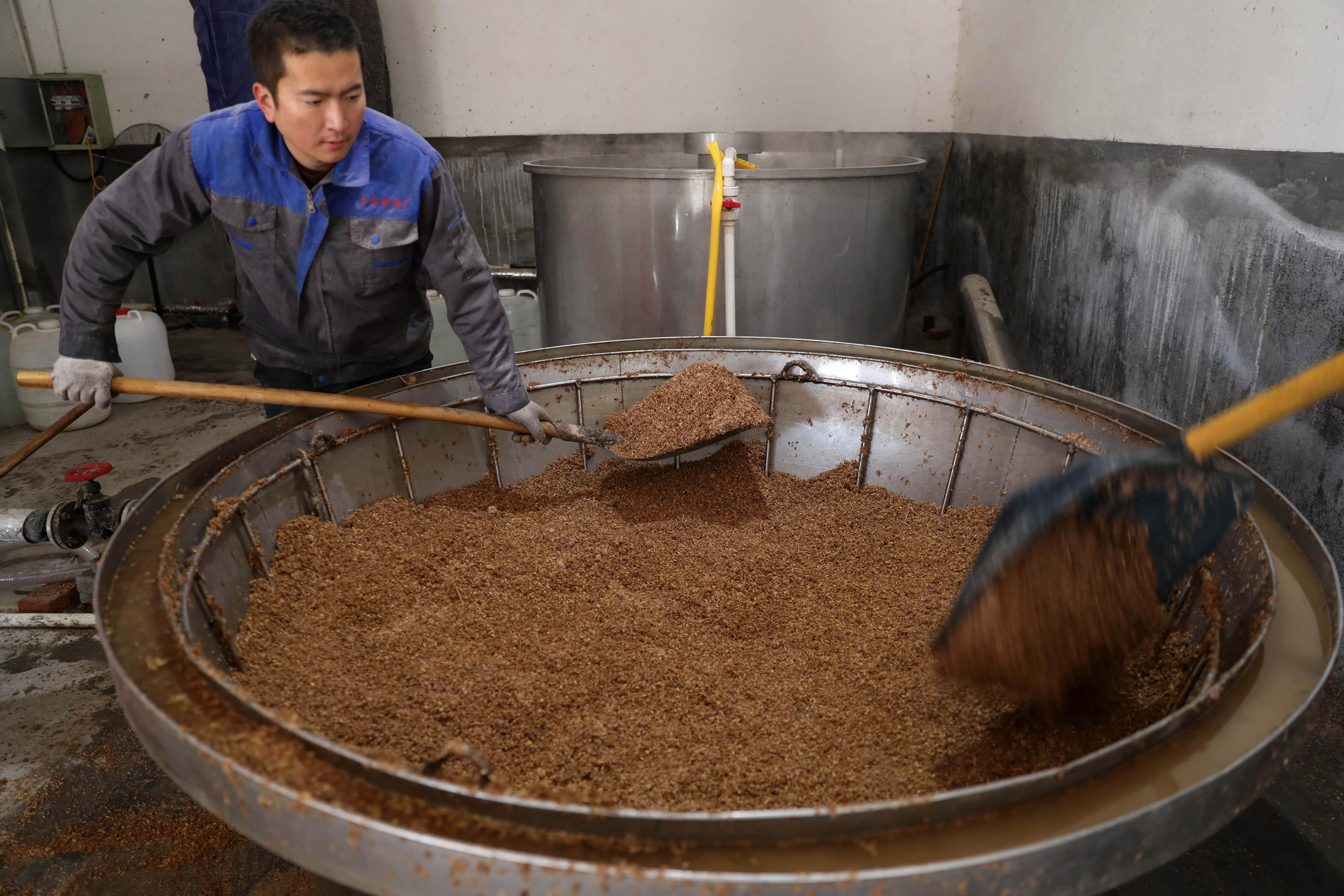 实拍高粱白酒怎样酿造,道道真多,百公斤原料只出10公斤原酒