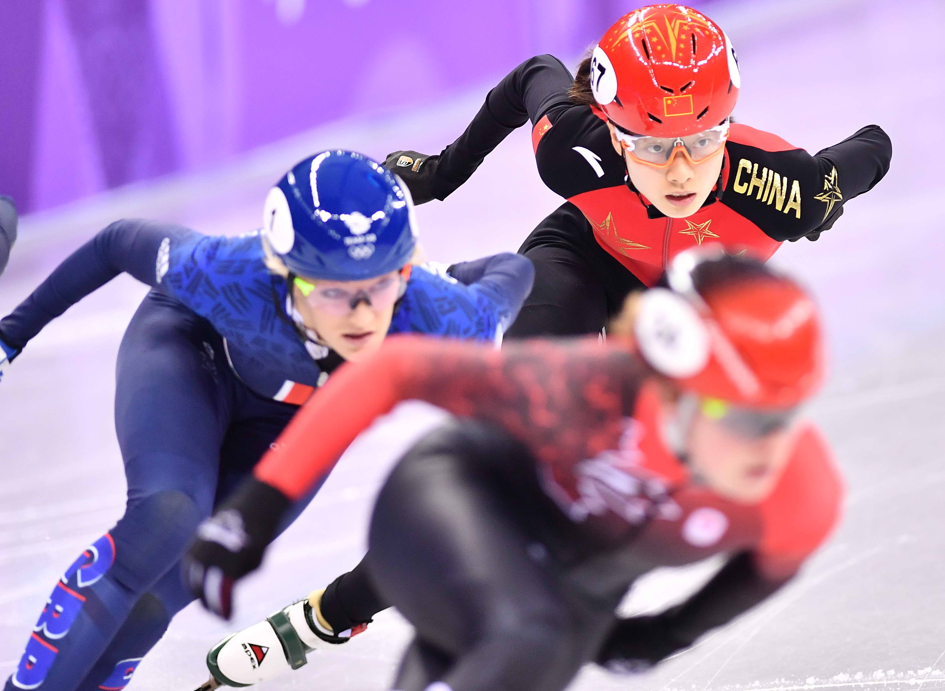 平昌冬奧會短道速滑女子500米半決賽 中國選手全部被判罰無緣決賽