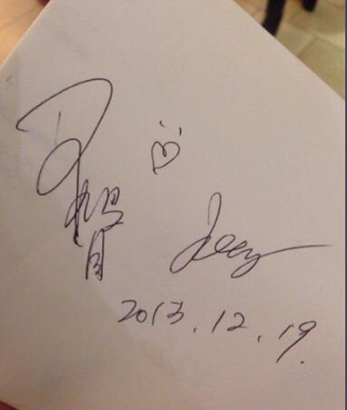 王祖贤珍贵的亲笔签名照片,字不怎么样,人却是真的美