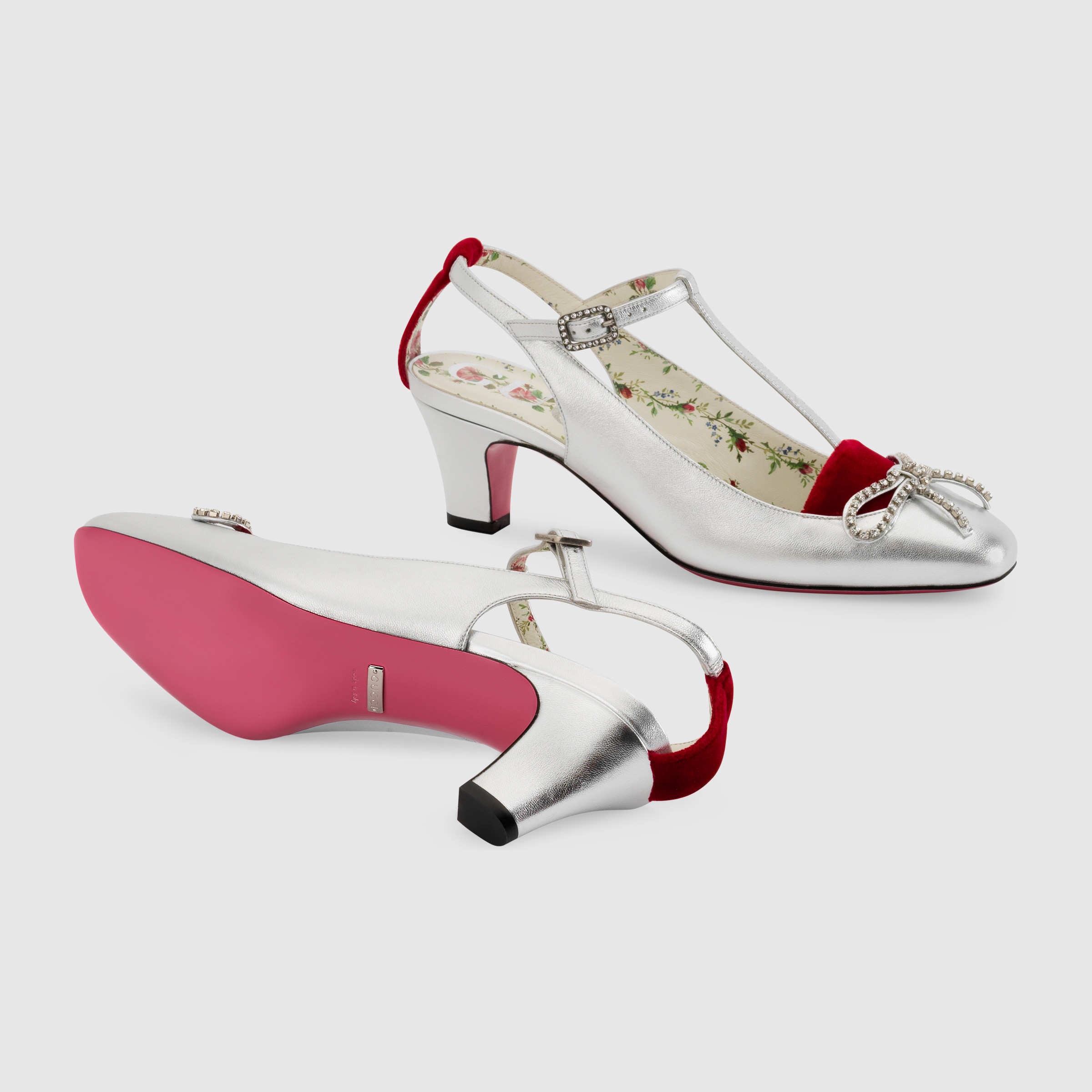 拒绝黑色和红色,我就爱gucci白色女士高跟鞋