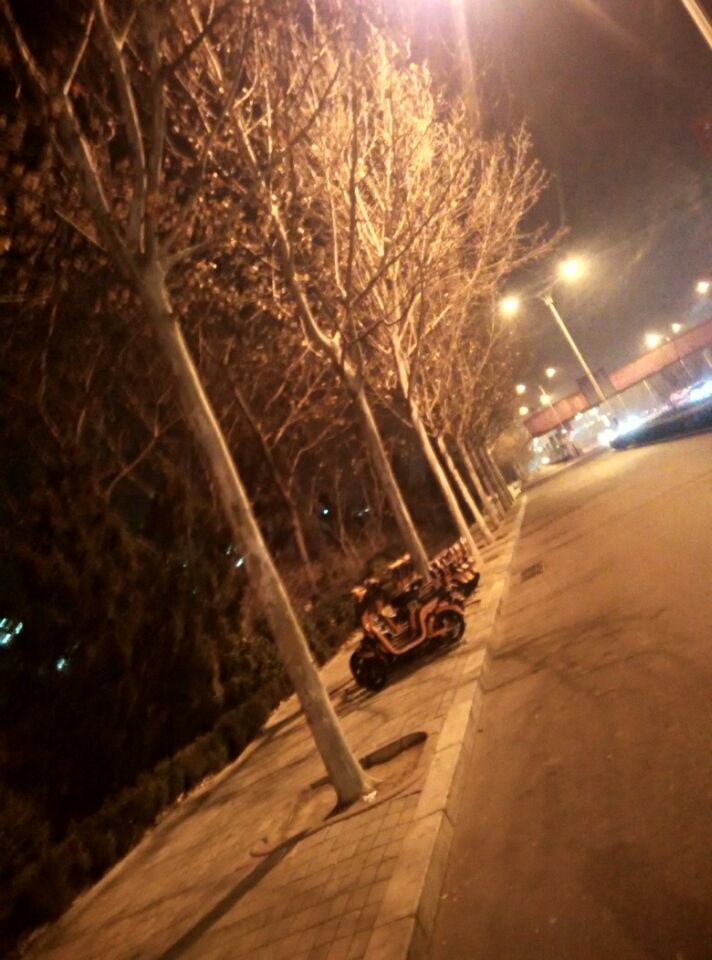 刚回来冷死了 10公里电动车 经过了德州学院