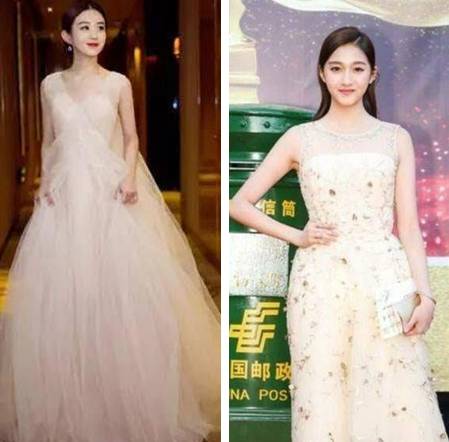 没对比就没伤害!关晓彤和赵丽颖穿仙女裙,一个少女,一个大妈!