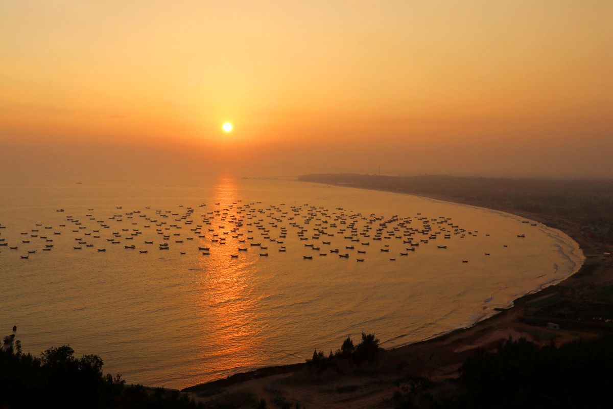 《风景摄影》童子湾风光,夕阳无限好
