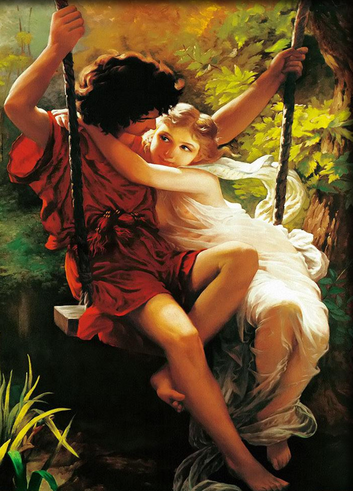 亚当和夏娃不愧是西方神话史上的第一对恋人,一个眼神都如此甜蜜