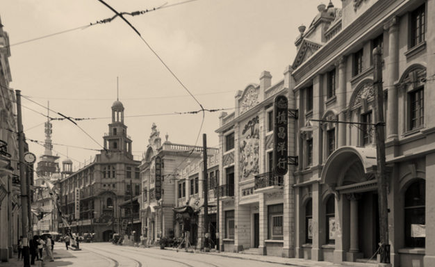 一组珍贵老照片:民国时期的老上海街道什么样,很美的