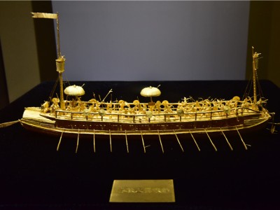 中国航海博物馆,馆藏珍宝!重6斤的黄金战船模型,让人大开眼界