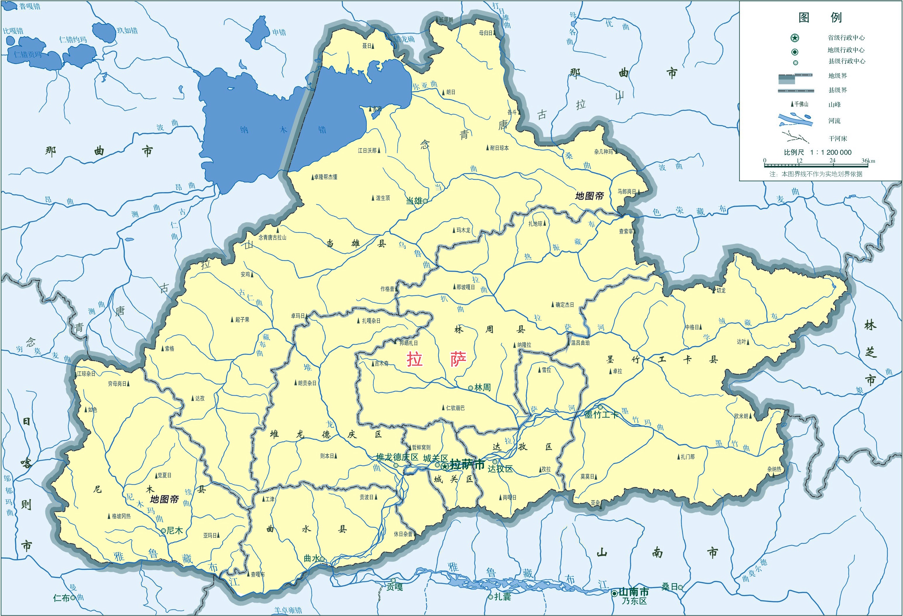 西藏及各城市,8幅最新地图