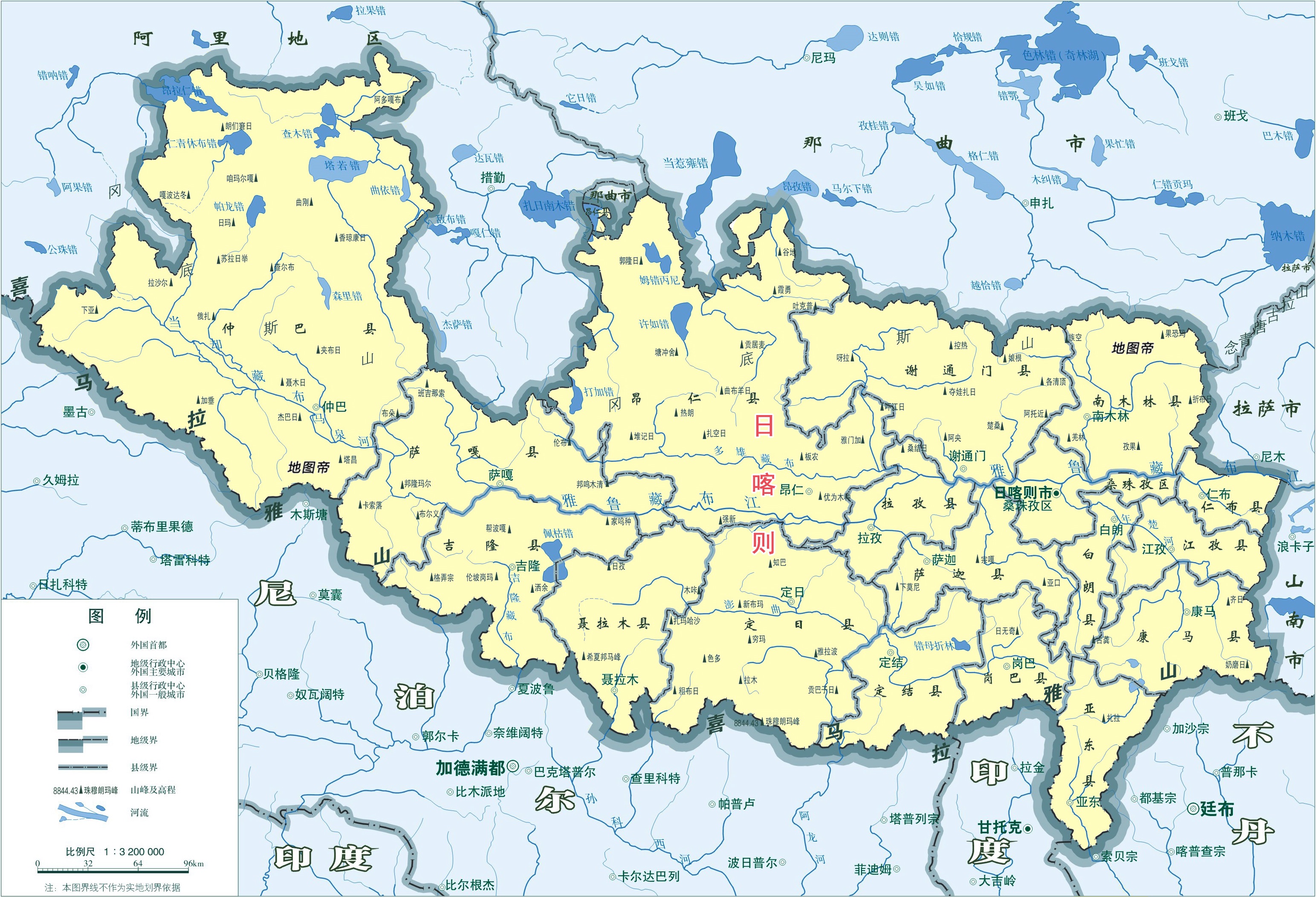 西藏及各城市,8幅最新地图