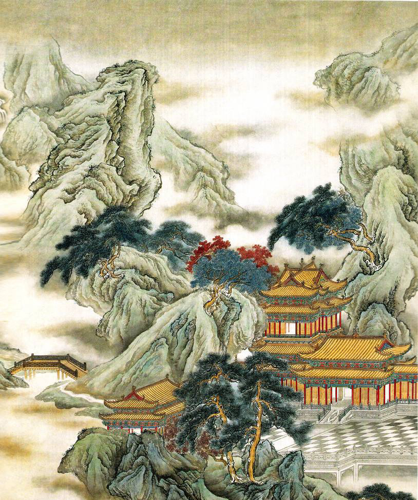 古代山水画中的亭台楼阁,一笔一墨都韵味无穷