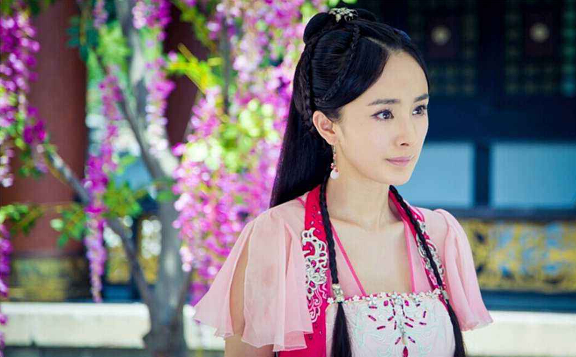 粉红色古装女星大比拼:赵丽颖灵动,杨幂垫底,她简直是仙女下凡