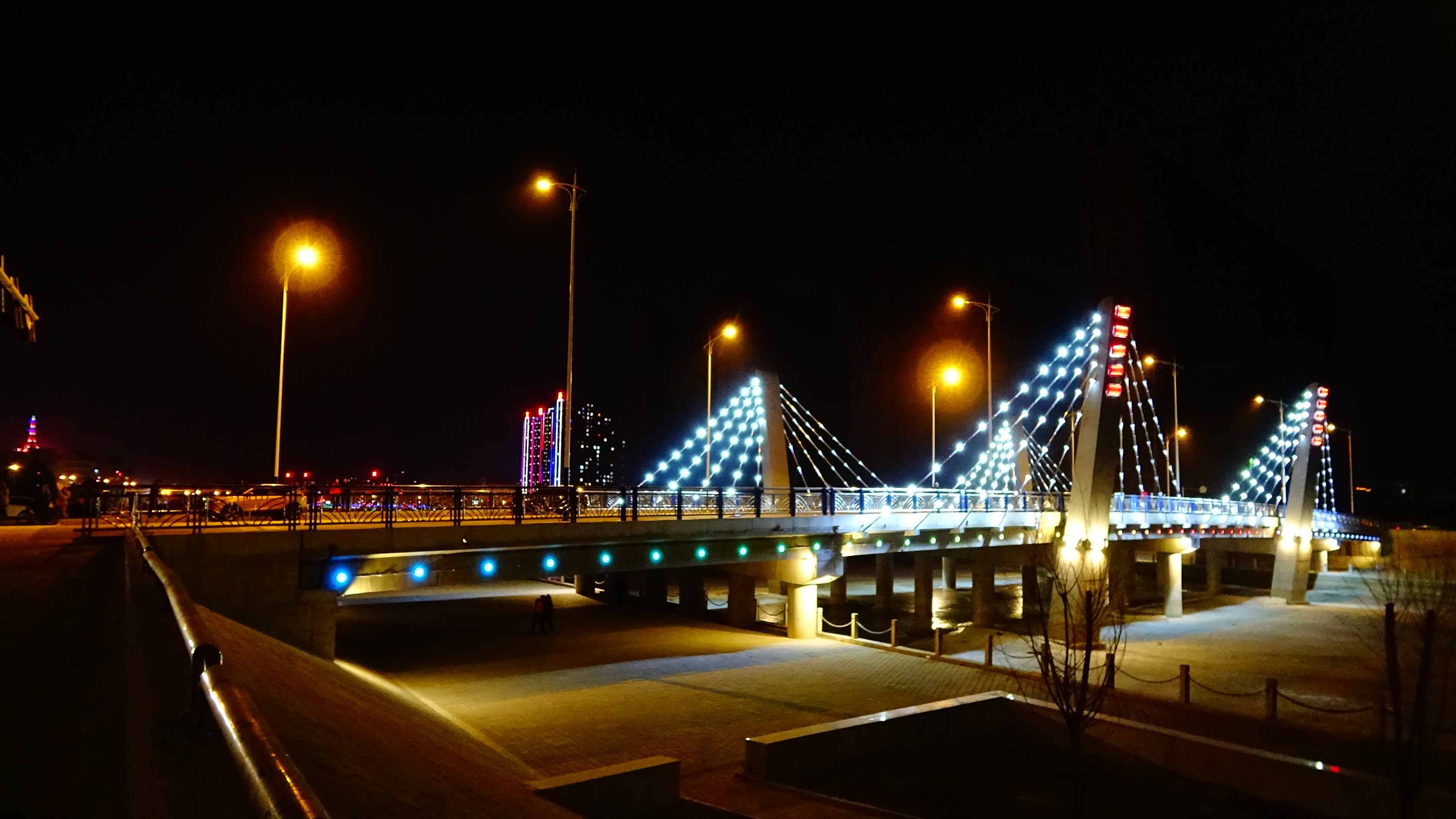 凌源市夜景之新希望大桥,真漂亮!