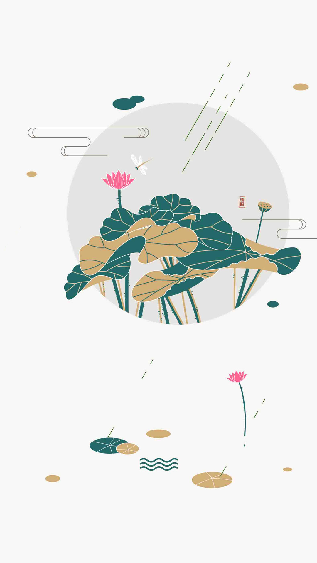 中国风的水墨荷花壁纸 屏保送给你,喜欢的自取哦