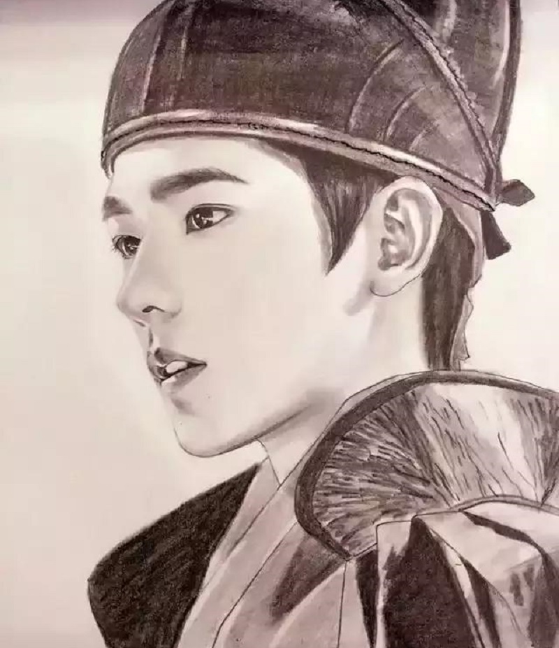 6大男神古装素描,王俊凯像画中美男,易烊千玺的差一点没认出来