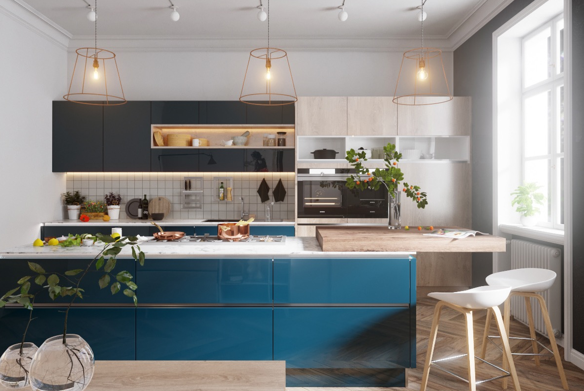 多款漂亮的蓝色的厨房,让你幸福每一天 收藏