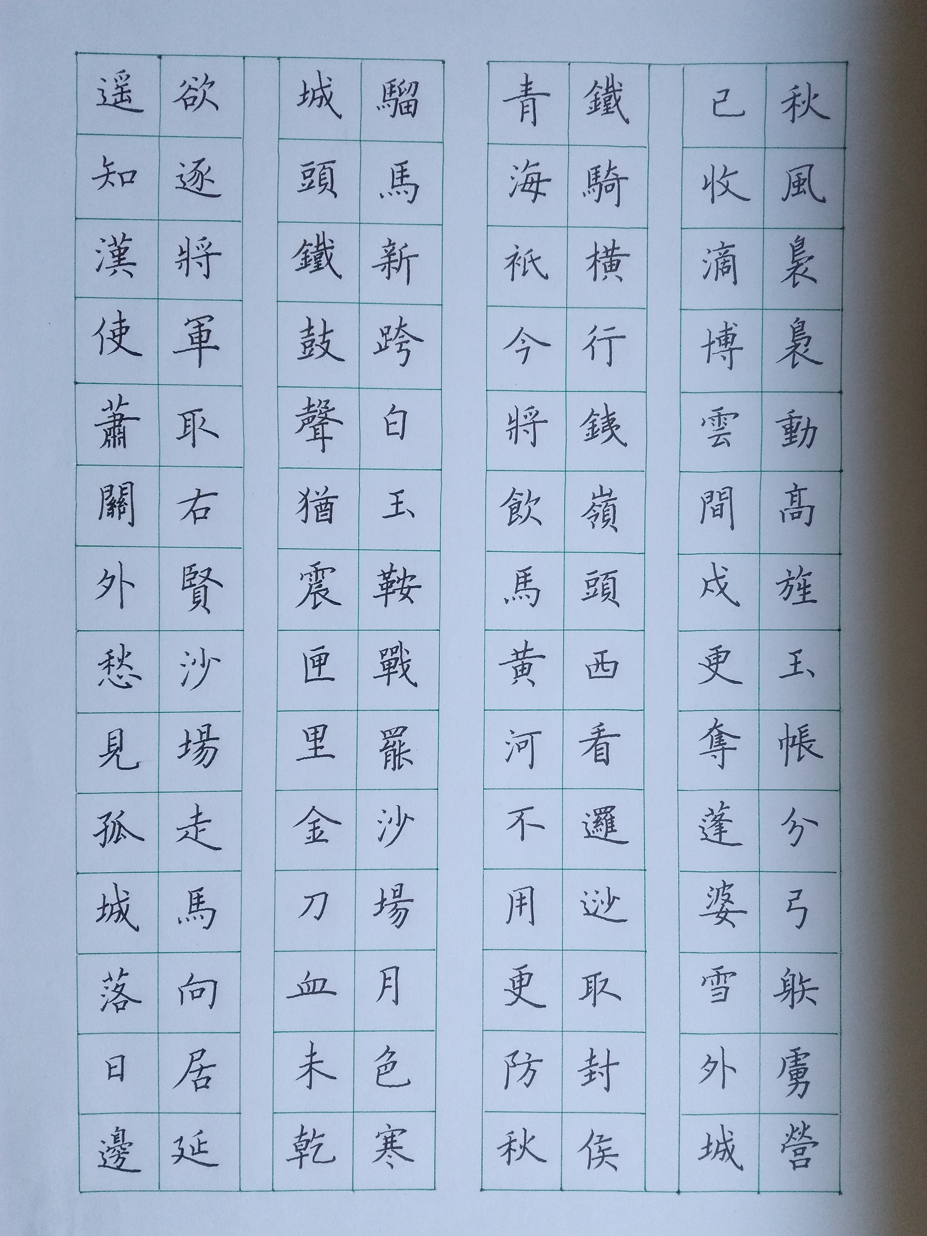 学习硬笔楷书必注重作品的练习!(阜新任绪民)