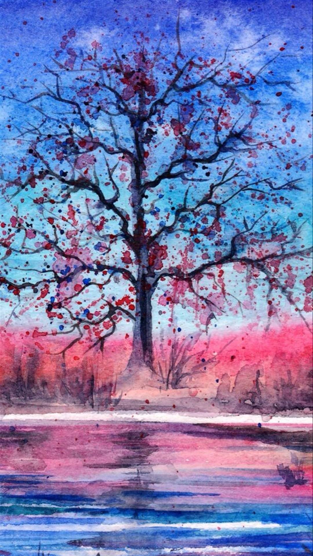 唯美炫彩水墨画,每天一看让你心情愉悦,超高清手机壁纸献上!