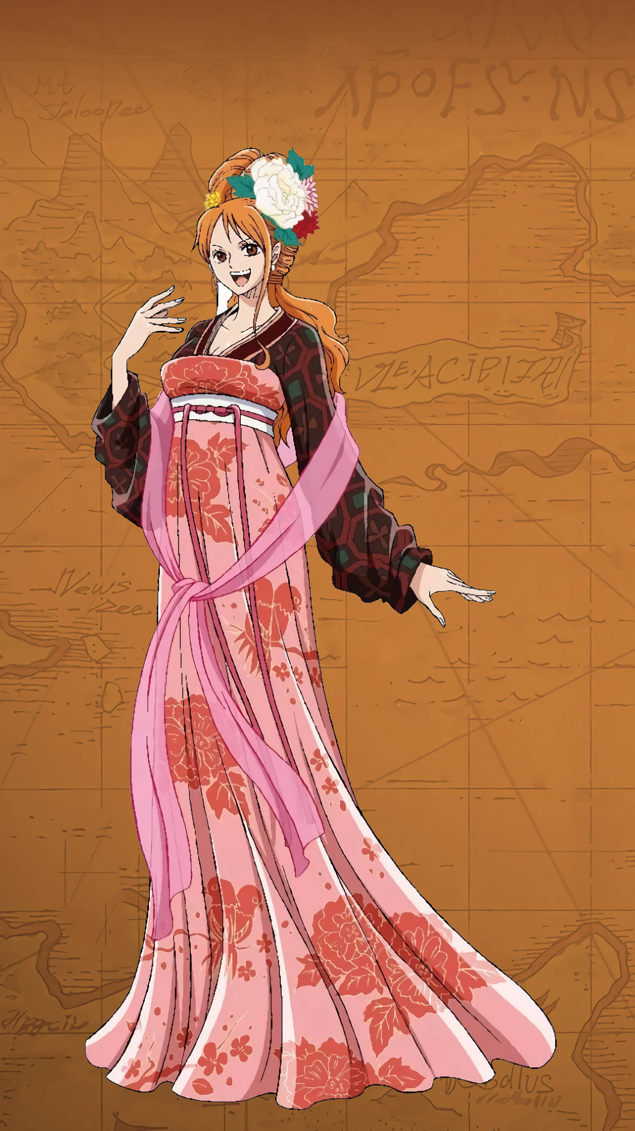 海贼王:中国风草帽团壁纸来一波!妮可,娜美谁穿汉服最美?